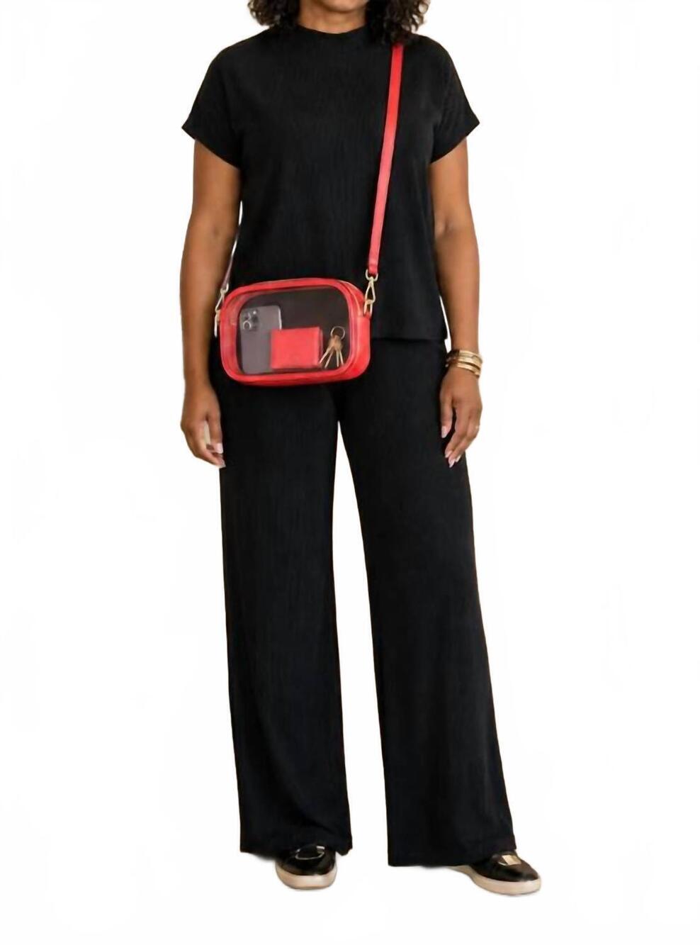 NEW ZENANA calm & collected ribbed set in black